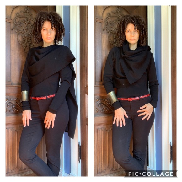 Donna Karan Sweaters - Vintage Donna Karan Wool Wrap Bodysuit